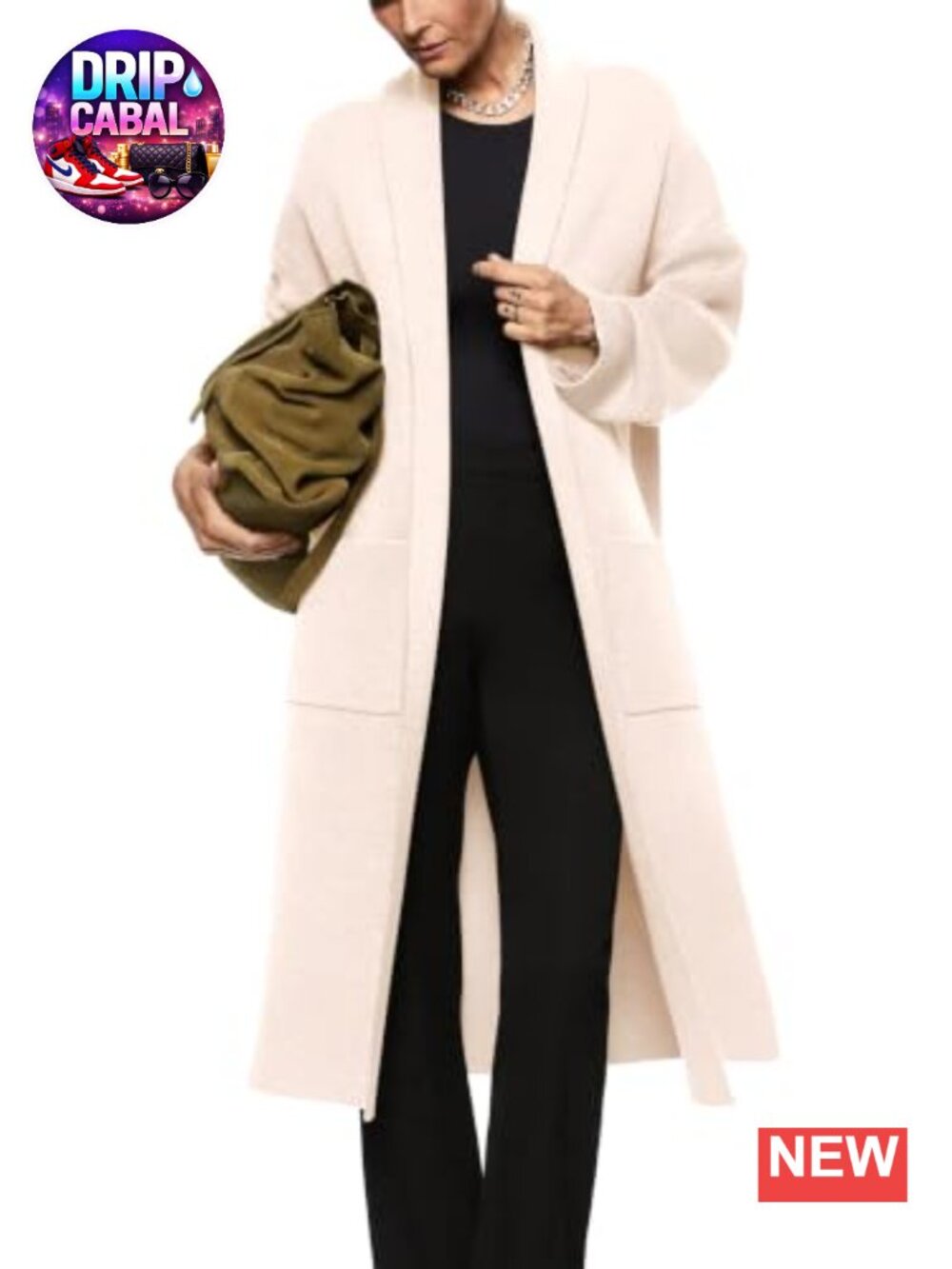 Womens Oversized Open Front Chunky Knit Long Cardigan Sweater Coat